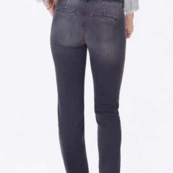NYDJ Marilyn Straight tie waist trouser style black/grey jeans. Stretch. Work. - Picture 2 of 12